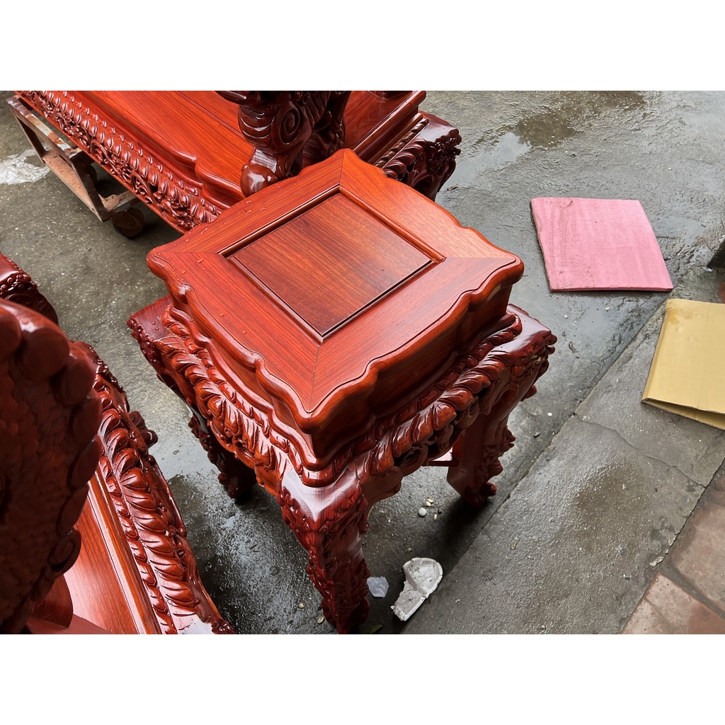 Bộ bàn ghế siêu phẩm rồng bảo đỉnh gỗ hương đỏ nam phi !