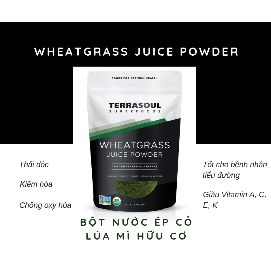 BỘT NƯỚC ÉP CỎ LÚA MÌ HỮU CƠ 141gr
