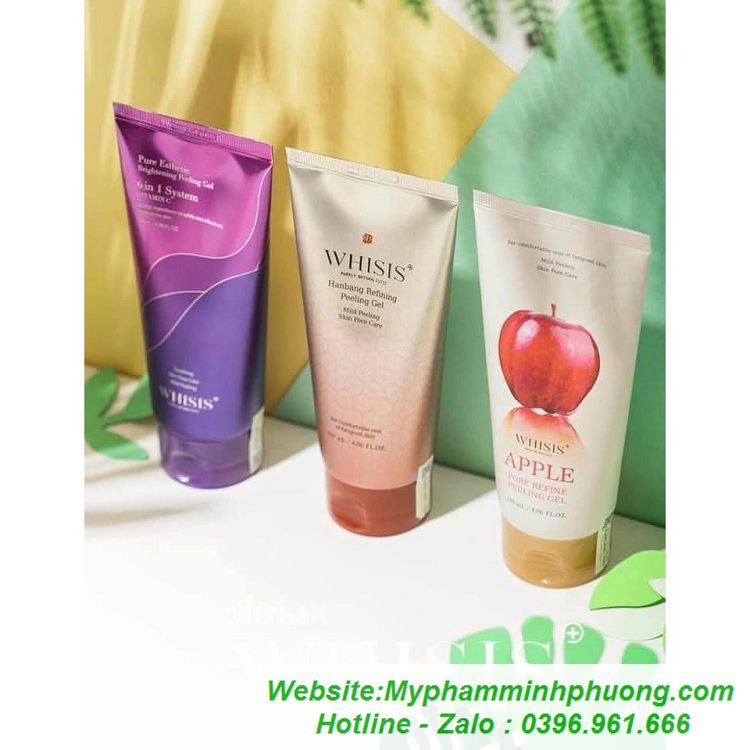 Gel Tẩy Tế Bào Chết Da Mặt Hàn Quốc WHISIS Peeling Gel Giúp Trắng Da Mờ Thâm Mụn Se Khít Lỗ Chân Lông 120ML