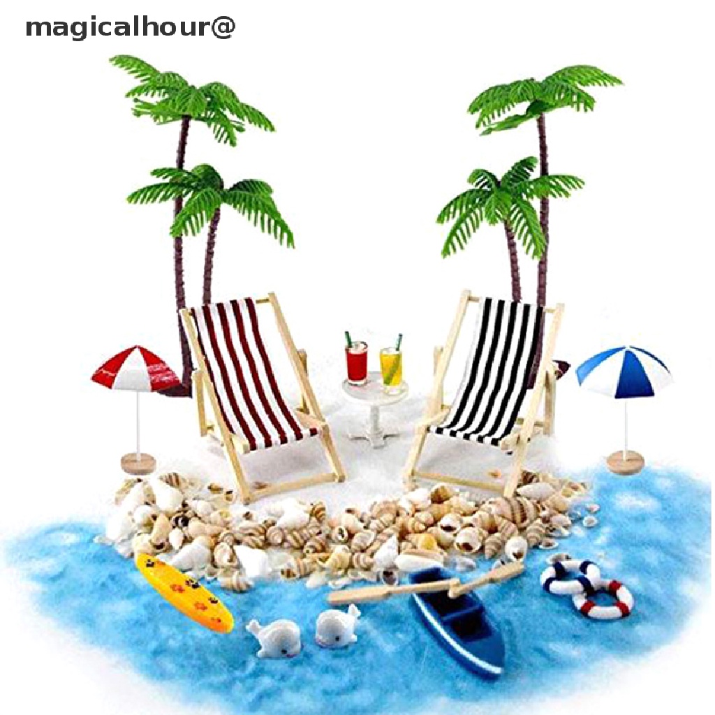 Set 18 Mô Hình Ghế Và Bãi Biển Mini Tỉ Lệ 1: 12 Trang Trí Nhà Búp Bê Mới