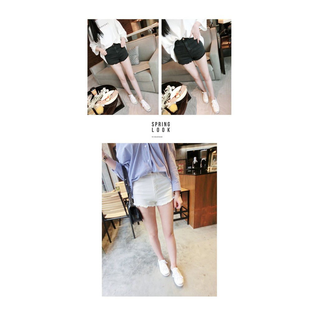 Mới Mỏng Mỏng Cũ Quần Jean Lưng Cao Mặc Quần Short Hàn Quốc Căng Quần Nữ Sinh Viên  ཾ
