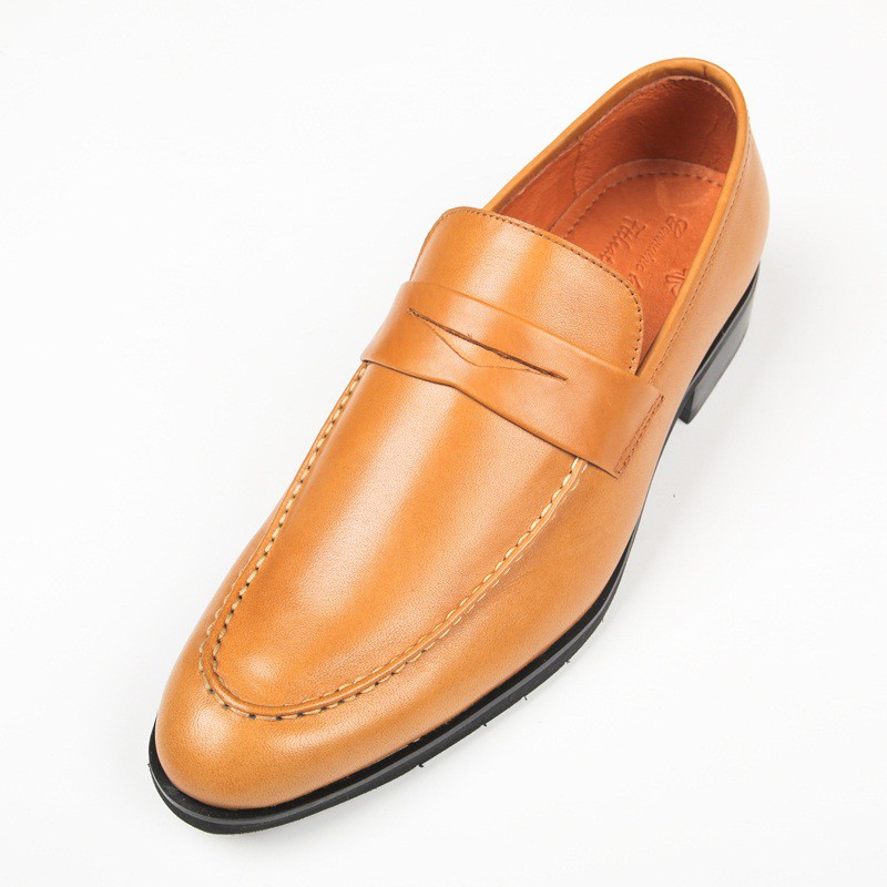 Giày lười nam FttLeather penny loafer màu vàng chất liệu 100% da bò cao cấp