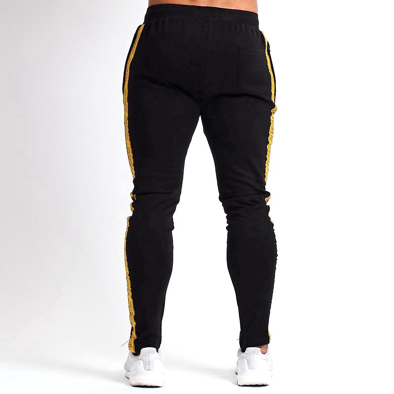 VQ Cotton Striped Sports Pants Men's Fashion Casual Slim Trousers