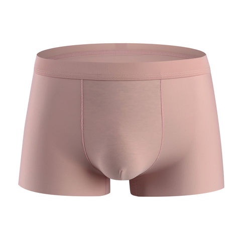 Quần lót boxer lưng vừa không đường may bằng lụa lạnh thoáng khí cho nam