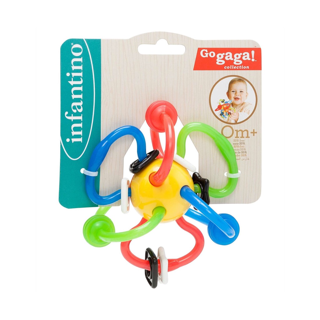 Bóng gặm nướu kiêm đồ chơi cho bé Infantino Rattle & Teether Bendy Tubes