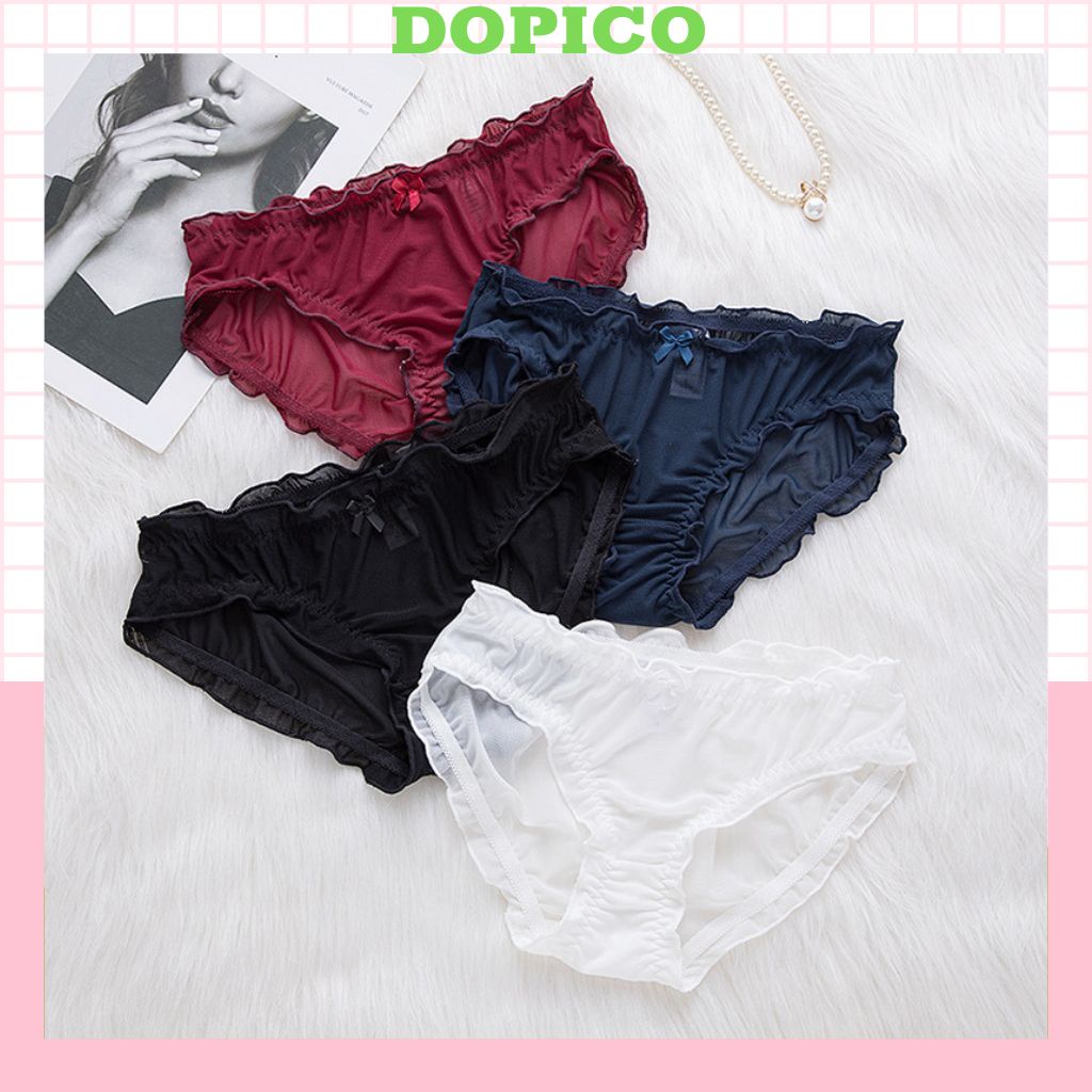 Quần lót nữ ren cao cấp sexy kháng khuẩn đính nơ gợi cảm và quyến rũ DOPICO L136