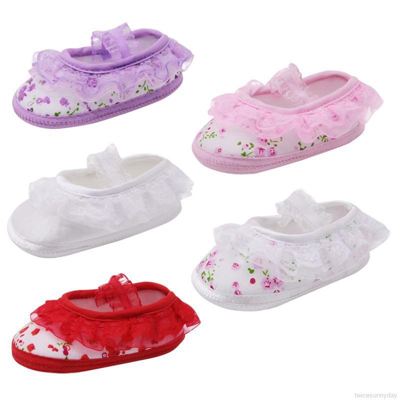 Giày cotton phối ren xinh xắn đáng yêu dành cho bé gái