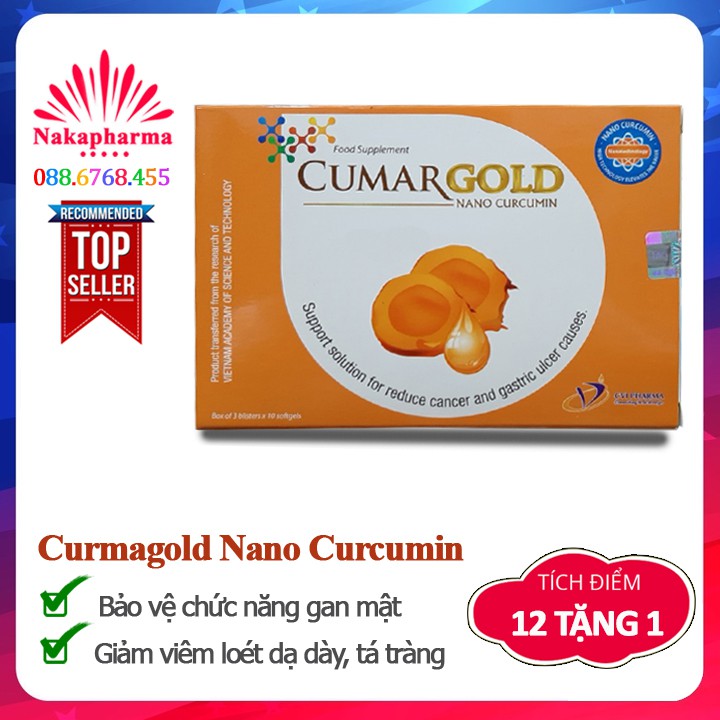 Tinh nghệ Cumargold Nano Curcumin – Giảm viêm loét dạ dày tá tràng, bảo vệ gan mật, tăng cường miễn dịch – Curmagold Gel