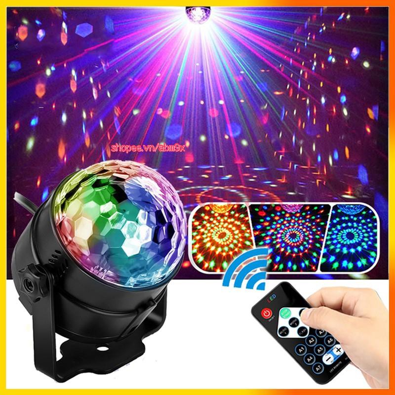 Đèn nháy theo nhạc led cầu mini, đèn bar chớp nhiều màu đẳng cấp có điều khiển từ xa - BH 12 tháng ABM Solar
