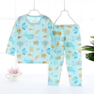 Đồ bộ bé trai bé gái BeCon bộ thu đông dài tay chất liệu cotton sợi tre nhiều hoạ tiết BCQAD01