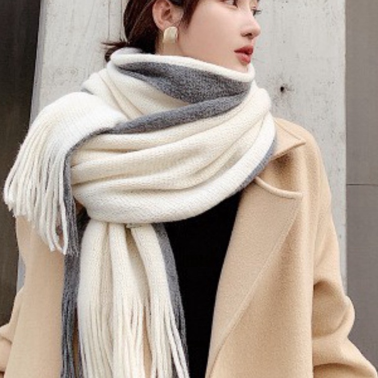 Khăn len Ullzang Hàn Quốc Nam Nữ, Kèm Túi Zip giá rẻ tốt-cực phong cách