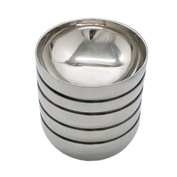 Bộ 5 bát tô canh inox 18cm 2 lớp cách nhiệt Hoàng Gia mẫu trơn