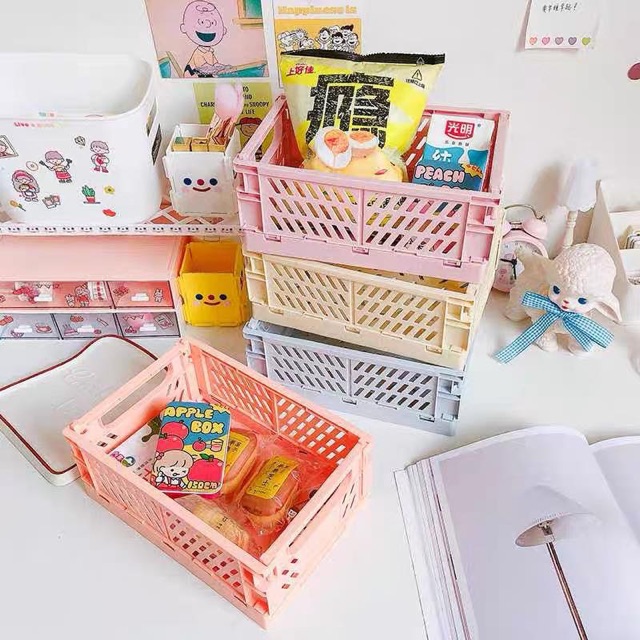 Giỏ đựng đồ đa năng có thể xếp gọn đựng đồ dùng, mỹ phẩm kích thước 25*17cm sắp xếp và trang trí nhà cửa