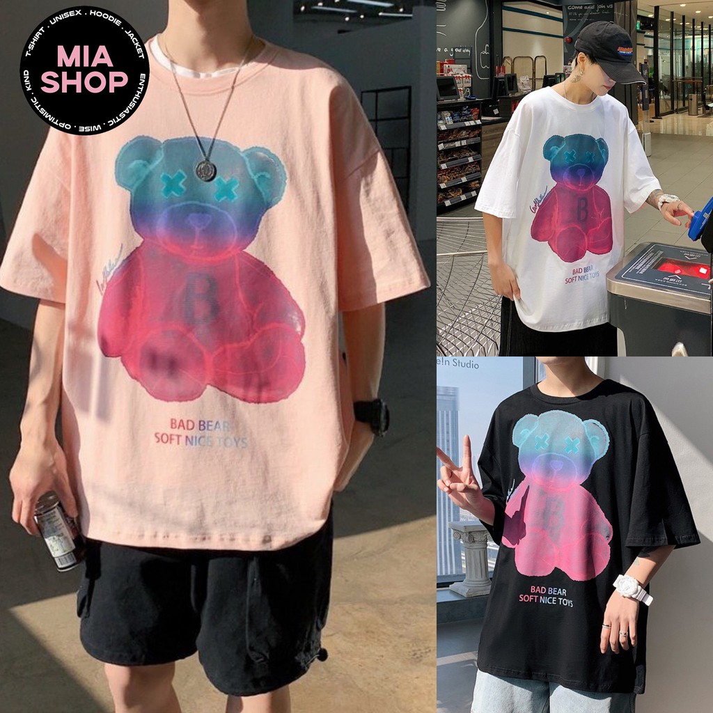 Áo thun tay lỡ MIA, Áo phông nữ form rộng dáng Unisex/Ulzzang mặc lẻ cặp nhóm hình BEAD BEAR