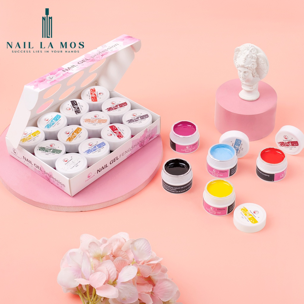 Set gel vẽ Fengshangmei chính hãng - gel vẽ nổi chất đậm đặc 12 màu chuyên dụng