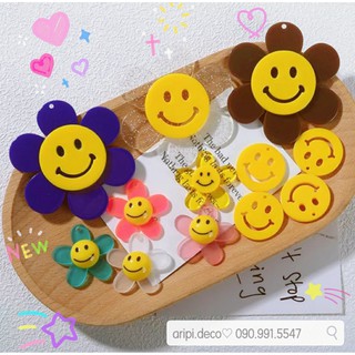 Charm hoa mặt cười 3 style Hàn Quốc B111 /Nguyên liệu làm trang sức, vòng tay