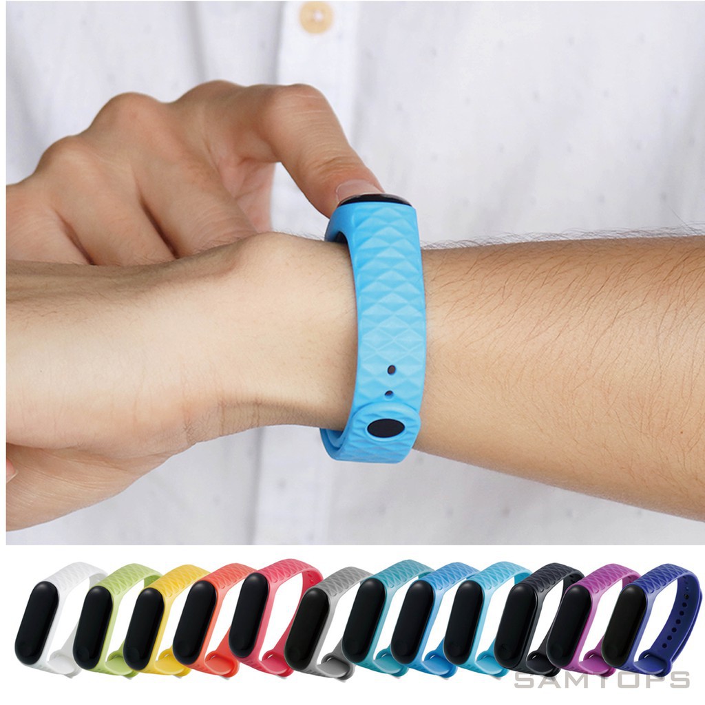 Dây Đeo Thay Thế Chất Liệu Silicon Màu Trơn Cho Xiaomi Mi Band 3