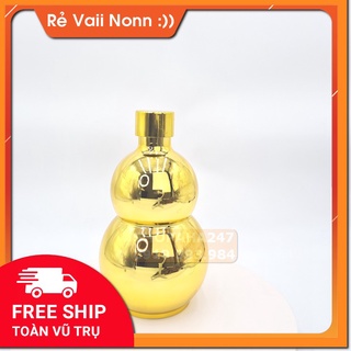 Bình Hồ Lô Inox 1.6L sáng bóng shopaha247 tặng kèm phễu + chén shopaha247 màu vàng