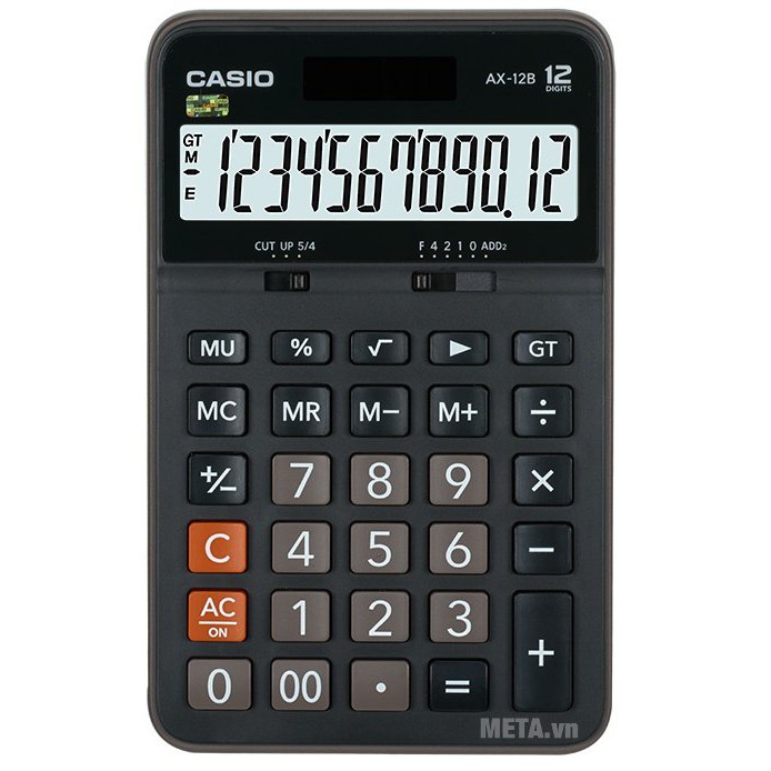 Máy tính Casio AX-12B nhỏ gọn,dễ mang theo đi học,đi làm sản phẩm hữu ích giúp công việc.Hàng chính hãng bảo hành 7 năm