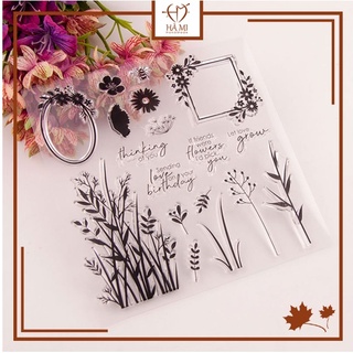 Con dấu silicon trong suốt dùng để trang trí tập vở, thiệp và sổ tay Hà Mi Handmade