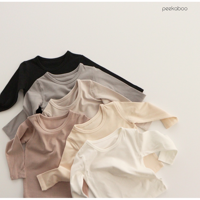 (Chính hãng) Bộ rời dài tay trơn Modal 2022 Cotton siêu co giãn PEEKABOO made in Korea cho bé trai và bé gái