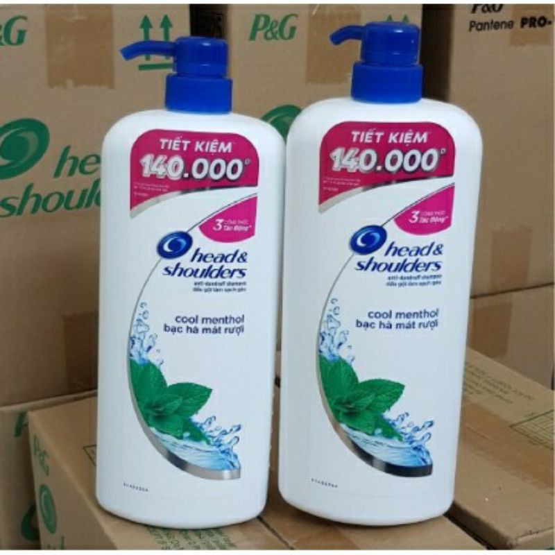 [ Date 2024] Dầu gội đầu Head &amp; Shoulder bạc hà mát rượi / da đầu ngứa 1200ml