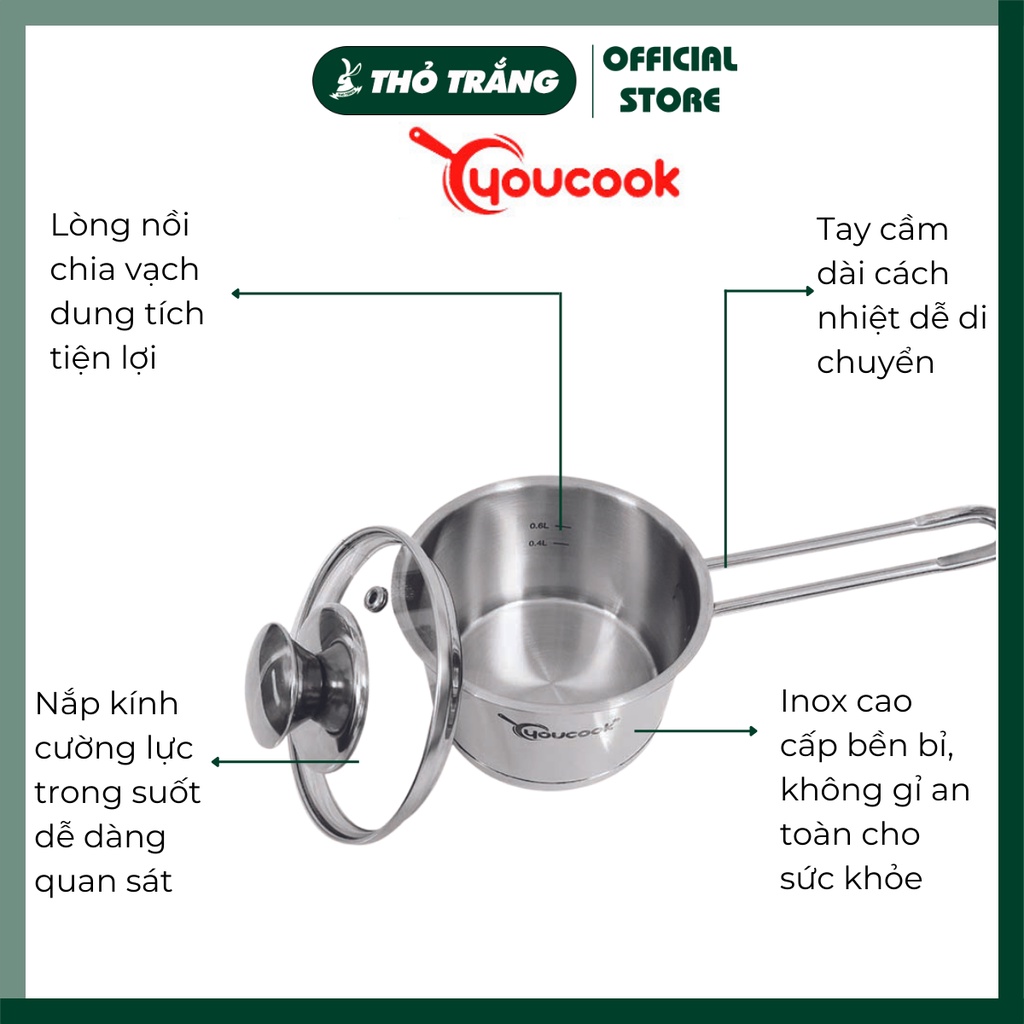 Quánh Inox 3 đáy cao cấp thân ĐỨNG thương hiệu You Cook