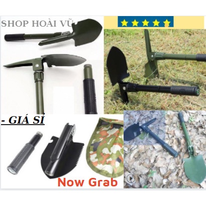 Bộ Xẻng Cuốc Đa Năng Đi Phượt, Dã Ngoại,Dụng Cụ Làm Vườn, Gấp Gọn ,Xẻng Chiến Thuật Sinh Tồn-K7H6