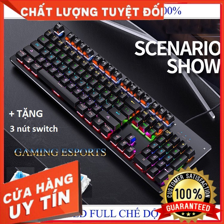 [ SIÊU PHẨM ] Bàn Phím Cơ Gaming Jingdi 104 Gaming cao cấp -Nhiều chế độ led - cảm giác chơi game cực đã BH 12 tháng