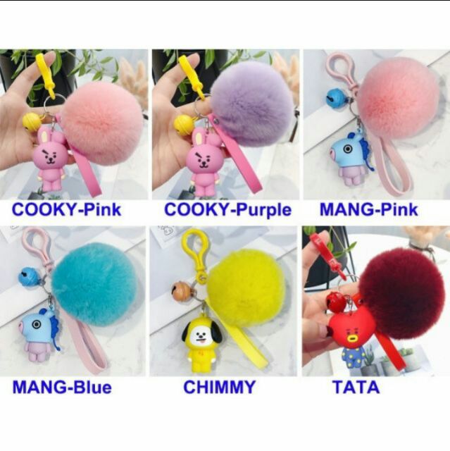 Móc khoá cục bông BT21 loại to (có ảnh tự chụp)