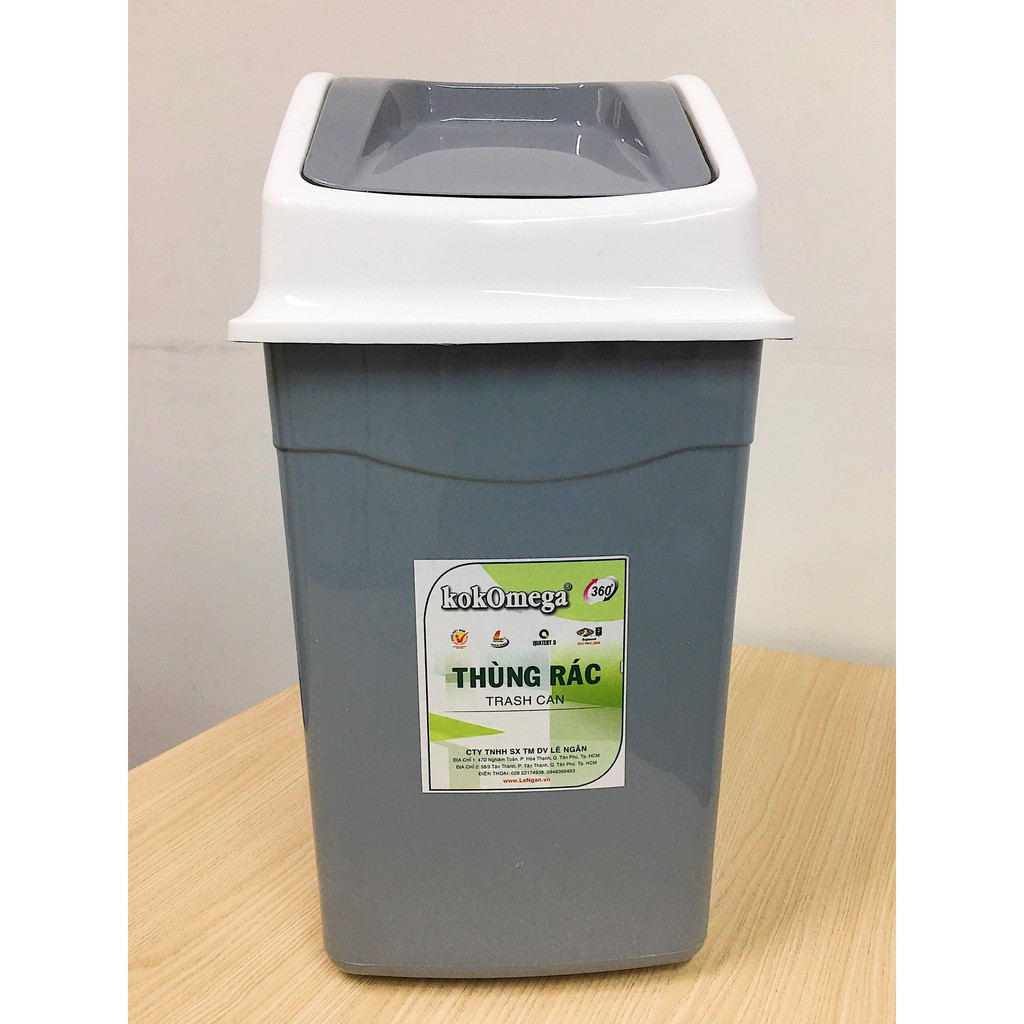 Thùng Rác Nhựa Nắp Lật Kokomega 18 Lít KT: 42*20*56 CM