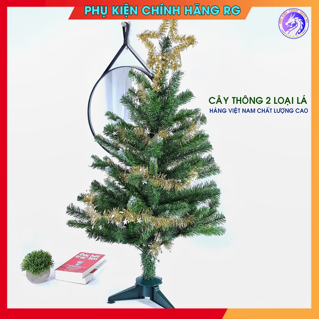 Cây Thông Noel Mini Cao 90cm Tặng Kèm 1 Ngôi Sao Đỉnh Và 2 Dây Kim Tuyến Để Bàn Trang Trí Cho Lễ Giáng Sinh