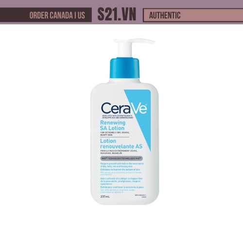 [Bản Canada] Sữa Dưỡng Cho Cả Mặt Và Body Cerave Renewing SA lotion Cho Da Khô &amp; Sần Sùi 237ml