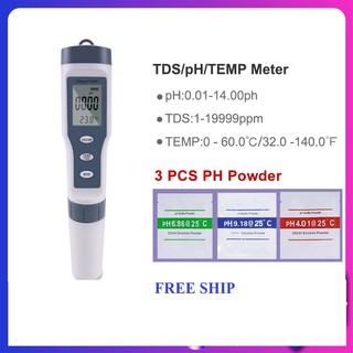 Máy đo 3 trong 1 tds / ph / nhiệt độ, máy kiểm tra chất lượng nước kỹ thuật số digital water quality tester 3in1 acidome