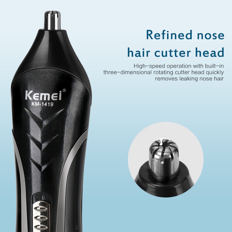 Kemei All 3in1 Sạc Tóc Cho Nam Chống Nước Không Dây Điện Râu Mũi Tai Máy Cạo Râu Tóc Okase