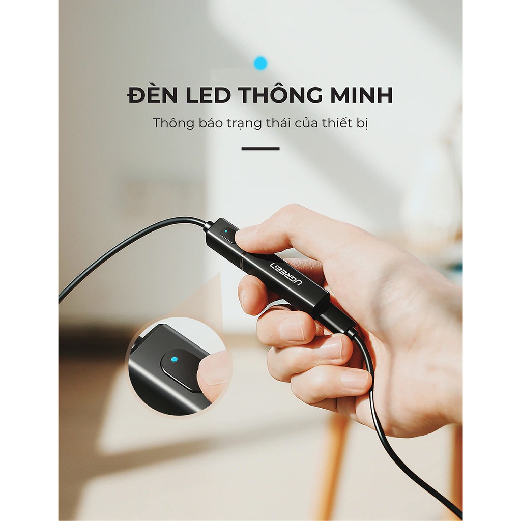 Thiết bị phát âm thanh UGREEN 50213 từ cổng optical quang sang Bluetooth 5.0 - Hỗ trợ aptX / A2DP / Phạm vi 10m