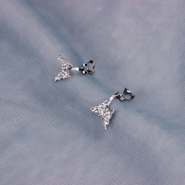 Bông Tai Kim Cương Bướm Phong Cách Sang Trọng Thời Trang Hàn Quốc