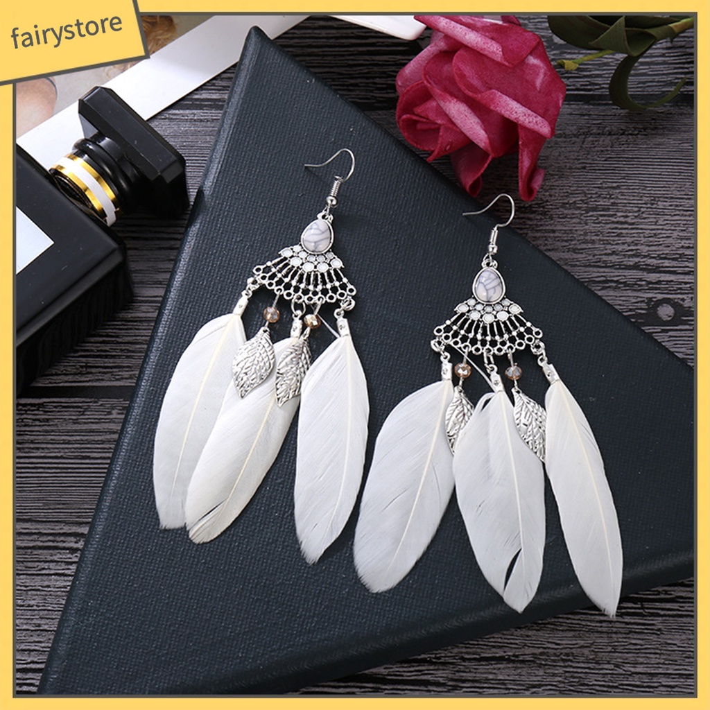 1 Đôi Bông Tai Lông Vũ Thời Trang Nữ Tính