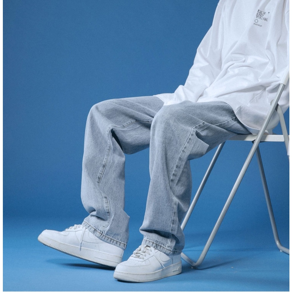 Quần Jean nam ống rộng quần bò baggy suông đứng nam nữ SR01 style hàn quốc 2022 | BigBuy360 - bigbuy360.vn