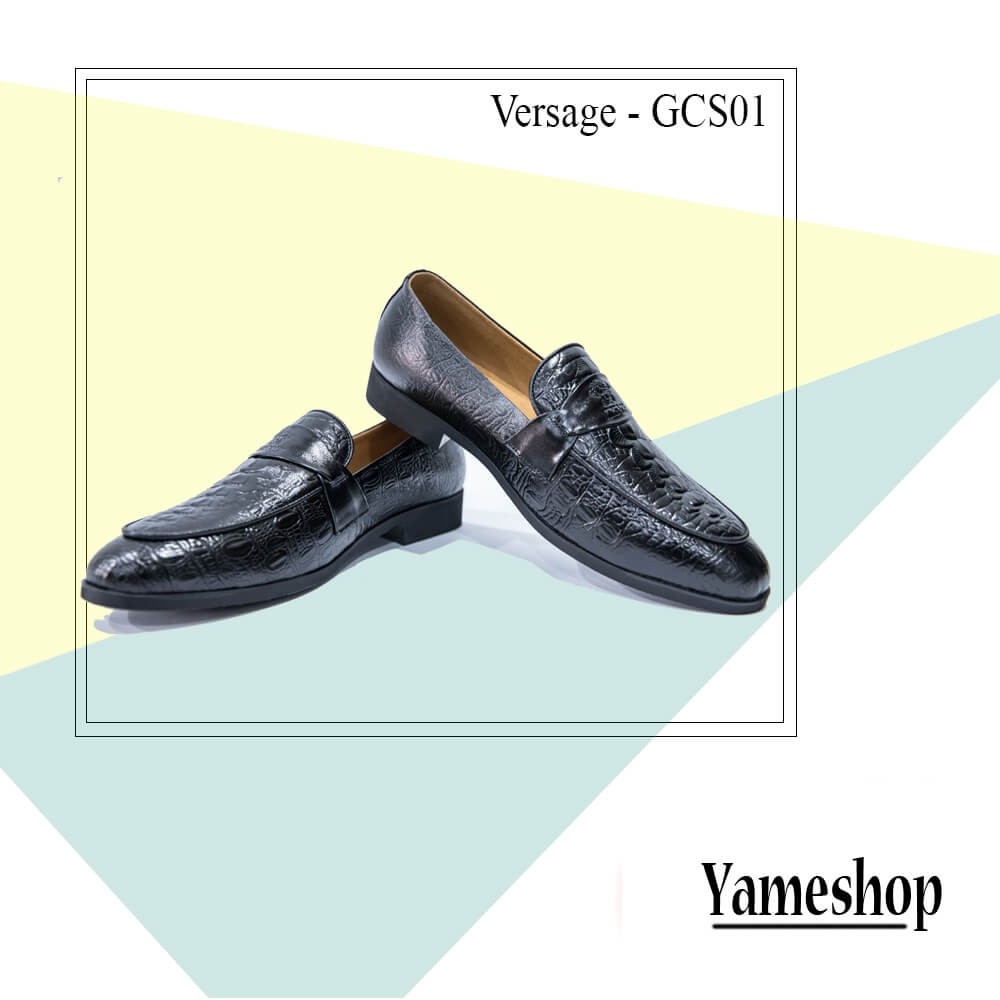 Giày da cá sấu Versage GSC01 - giày da nguyên tấm cao cấp(Tặng 1 đôi lót giày/sp)