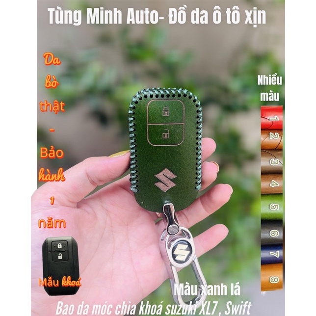 Bao Da Chìa Khoá Smartkey Ô tô  Suzuki Swift, Ertiga, XL7, Vitara Da Bò Cao Cấp Handmade xịn xò