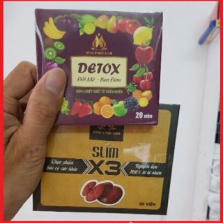 viên uống giảm cân x3 tặng 20v detox ban đêm