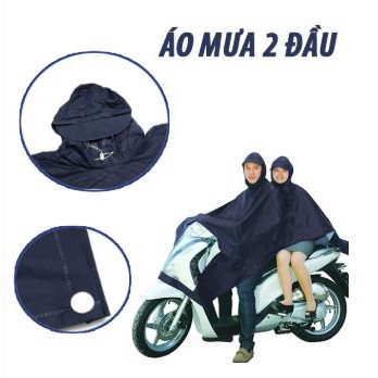Áo mưa 2 đầu kính trong suốt phủ xe máy không che đèn, cho tình nhân hai người, loại dày cao cấp, rain wear rainwear