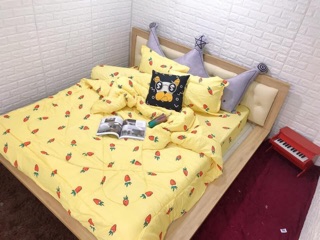 Bộ chăn phao ga gối cà rốt cotton