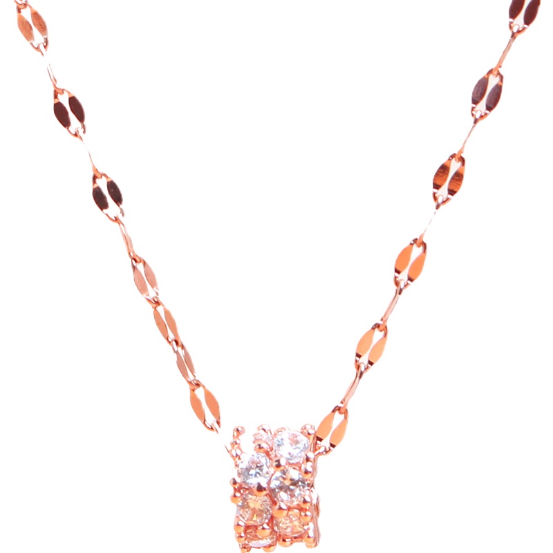 Dây Chuyền Chất Liệu Thép Không Gỉ Mạ Vàng Hồng 18k Thời Trang Dành Cho Nữ