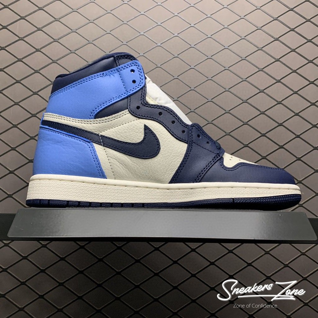 (FREESHIP+HỘP+QUÀ) Giày thể thao AIR JORDAN 1 Retro High Obsidian UNC xanh than gót xanh dương cao cổ | WebRaoVat - webraovat.net.vn