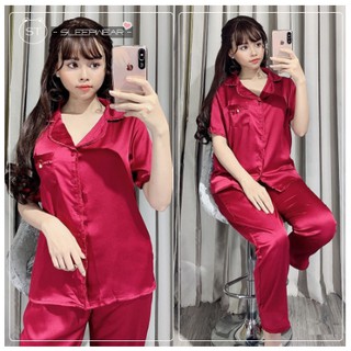 Bộ Pijama Lụa Bèo [Tay Ngắn Quần Dài]