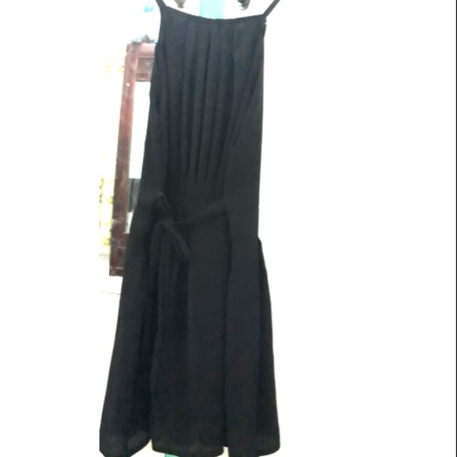 Đầm 2 dây xếp ly (có thắt nơ ngay eo)