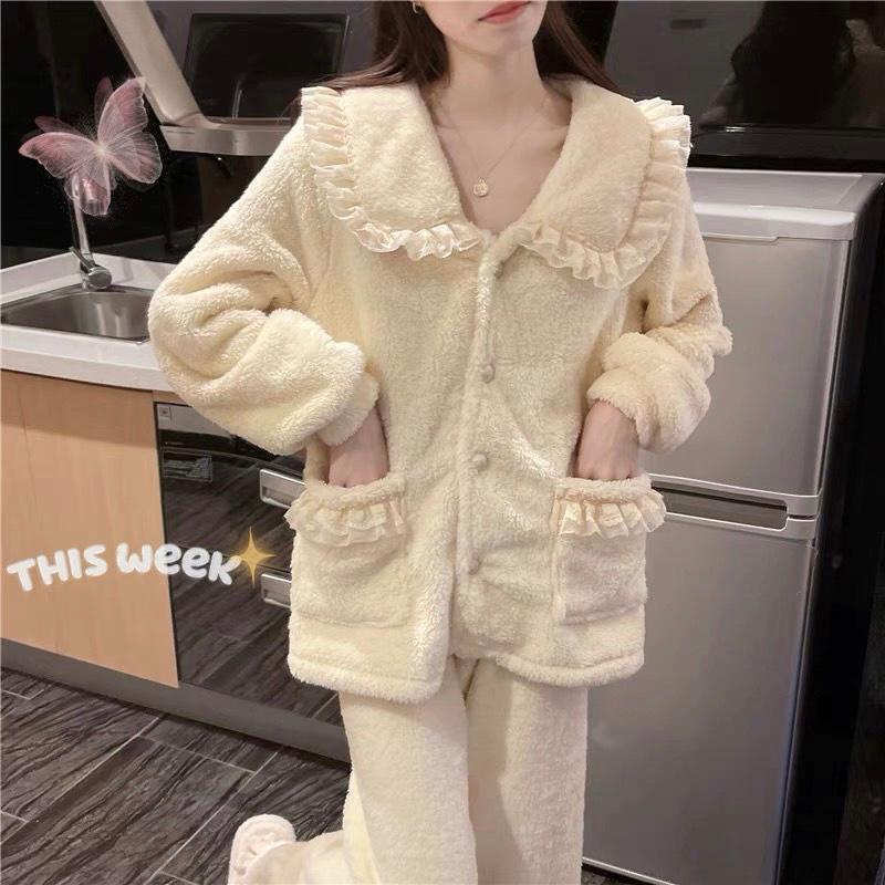[Giá hủy diệt] [Ảnh thật] [Chính hãng] set bộ lông cổ bèo tiểu thư