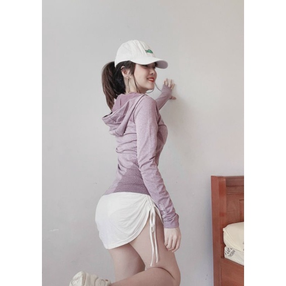 Áo Khoác Thể Thao Nữ Ôm Body. Size M L. Có 2 Túi Ngoài Dây Kéo [MTC.KD21]